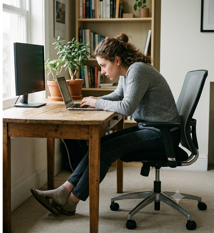 Slouching over a laptop without BetterPose